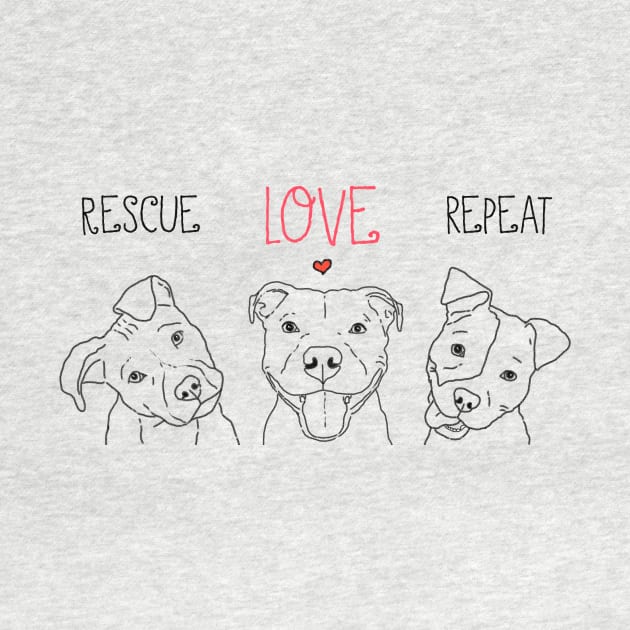 Rescue Love Repeat Dog Pit Bull Drawings, Dog Rescue Pittie by sockdogs